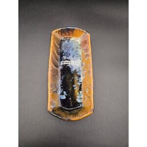 Bill Campbell Flambeaux Crystalline Pottery Trinket Dish 7 inches